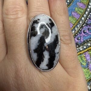 White Buffalo turquoise ring 8.5